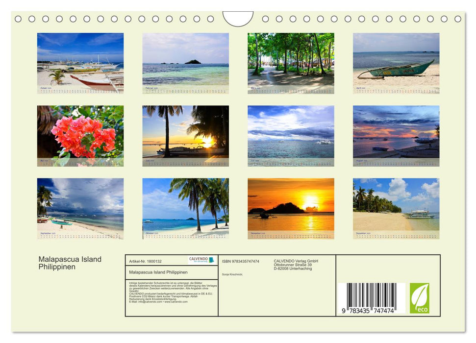 Malapascua Island Philippinen (CALVENDO Wandkalender 2025)