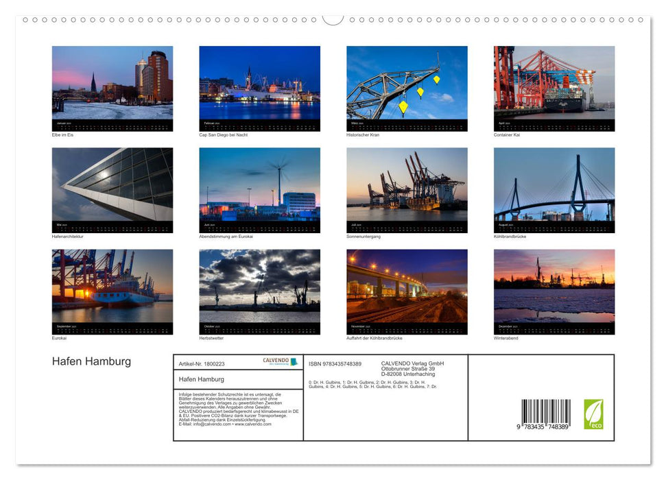 Hafen Hamburg (CALVENDO Premium Wandkalender 2025)