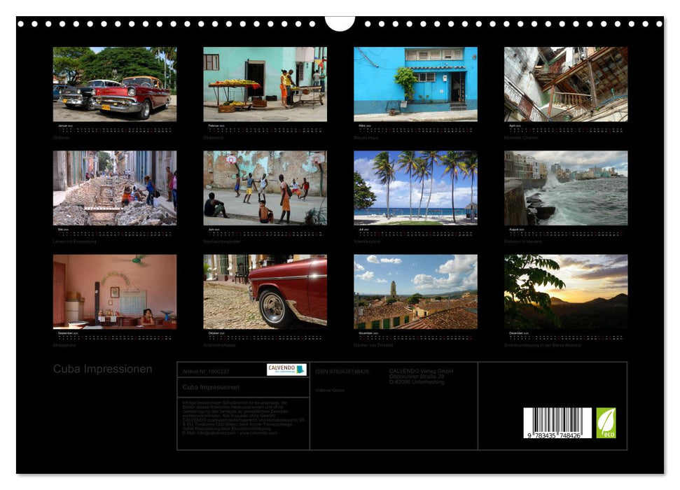 Cuba Impressionen (CALVENDO Wandkalender 2025)