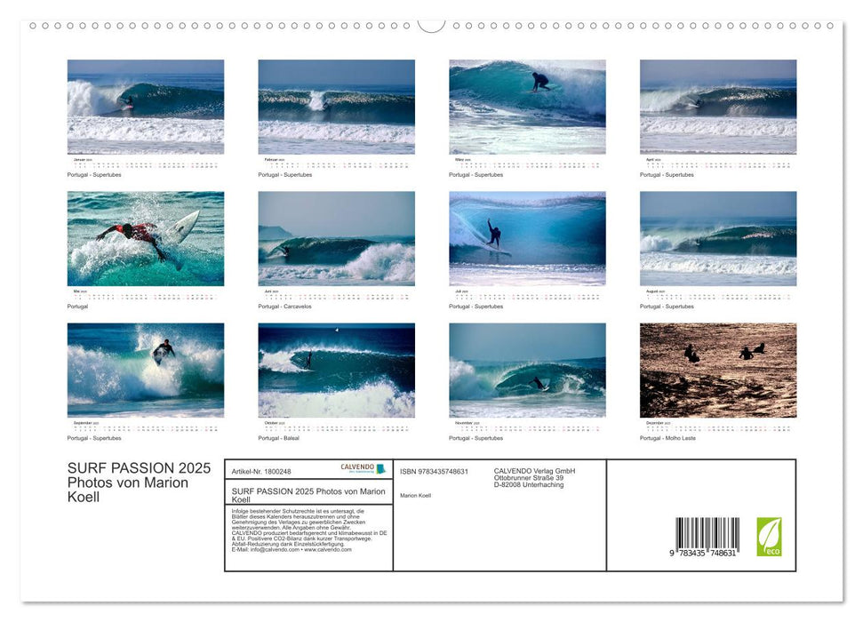 SURF PASSION 2025 Photos von Marion Koell (CALVENDO Premium Wandkalender 2025)