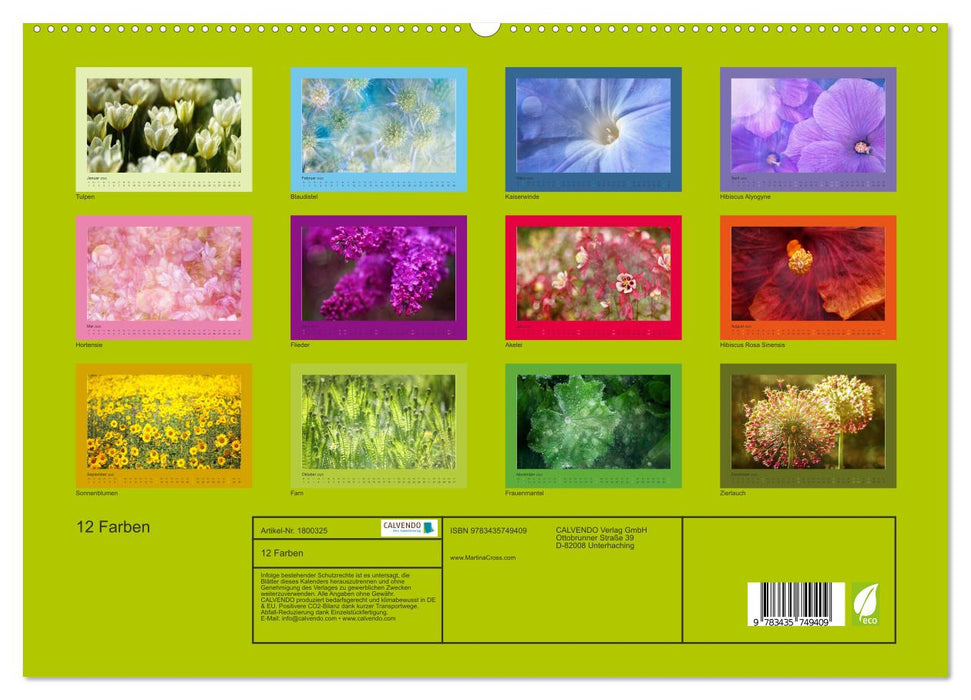 12 Farben (CALVENDO Premium Wandkalender 2025)