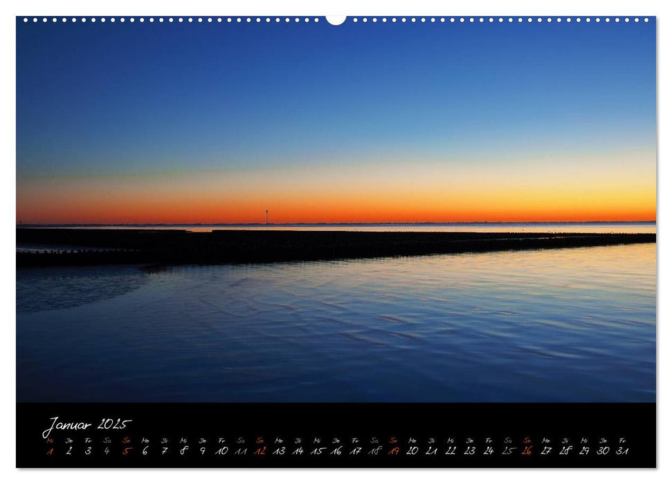 Sonnenuntergänge an der Nordseeküste (CALVENDO Premium Wandkalender 2025)