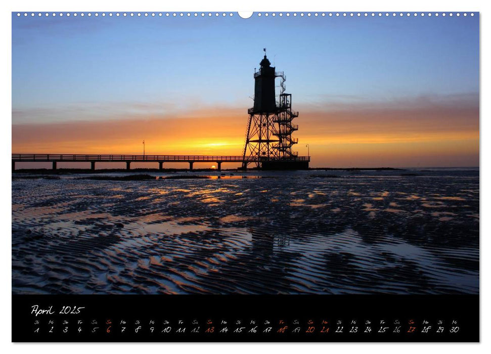 Sonnenuntergänge an der Nordseeküste (CALVENDO Premium Wandkalender 2025)