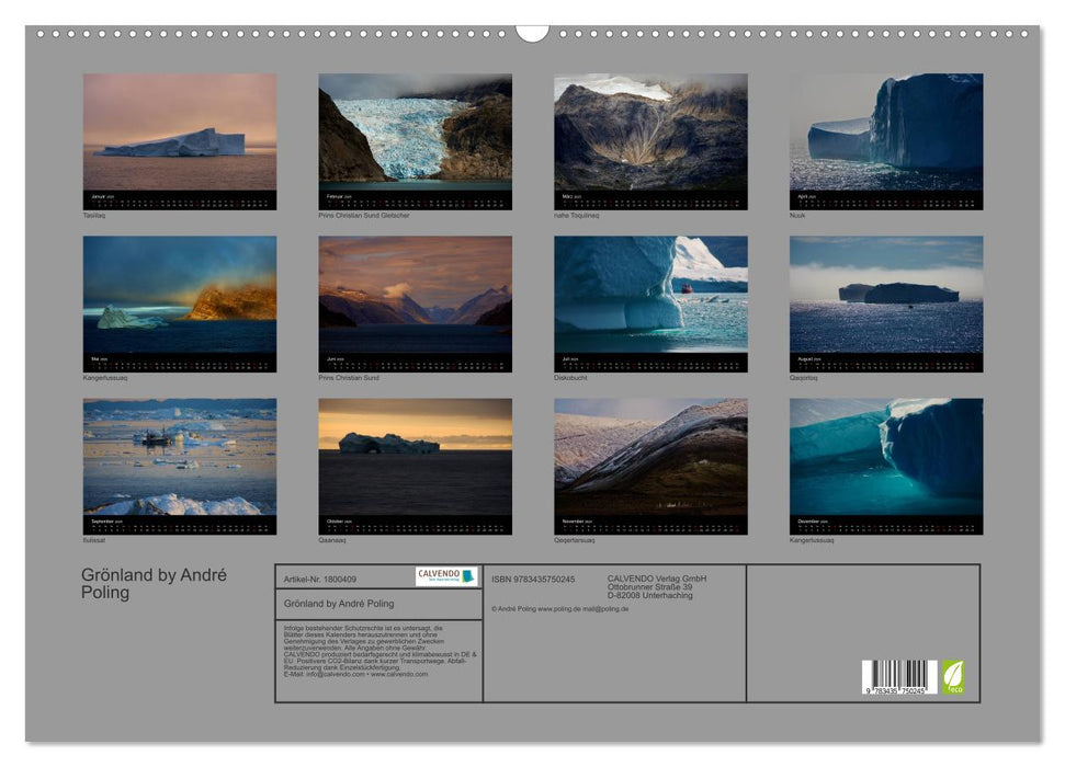 Grönland by André Poling (CALVENDO Wandkalender 2025)