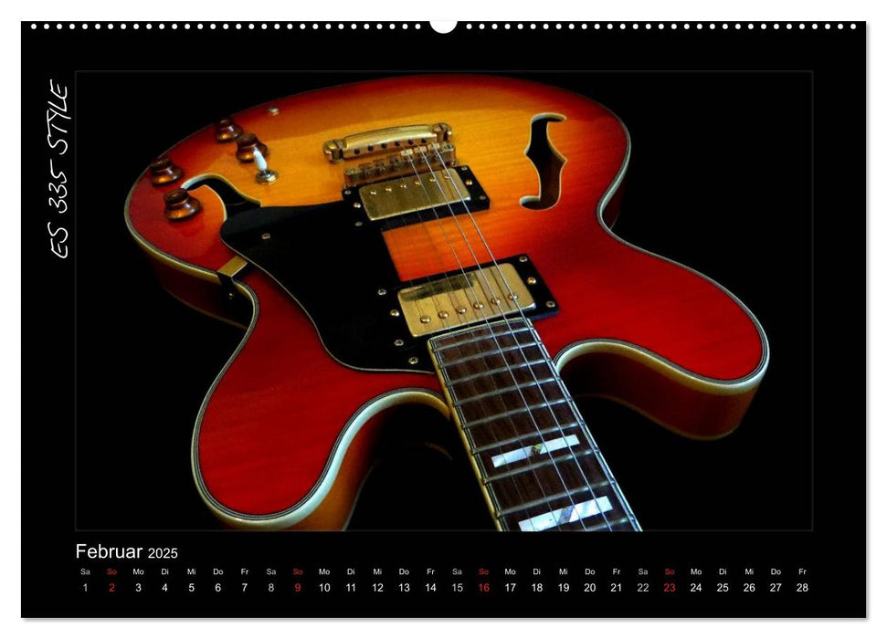 ROCKGITARREN in Szene gesetzt (CALVENDO Premium Wandkalender 2025)