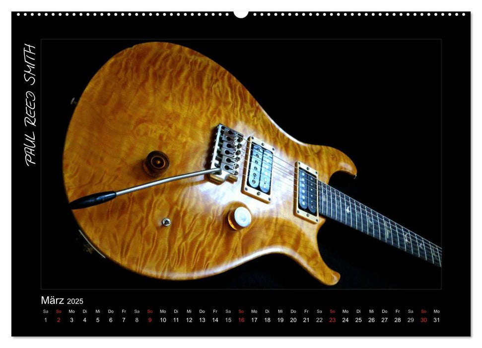 ROCKGITARREN in Szene gesetzt (CALVENDO Premium Wandkalender 2025)