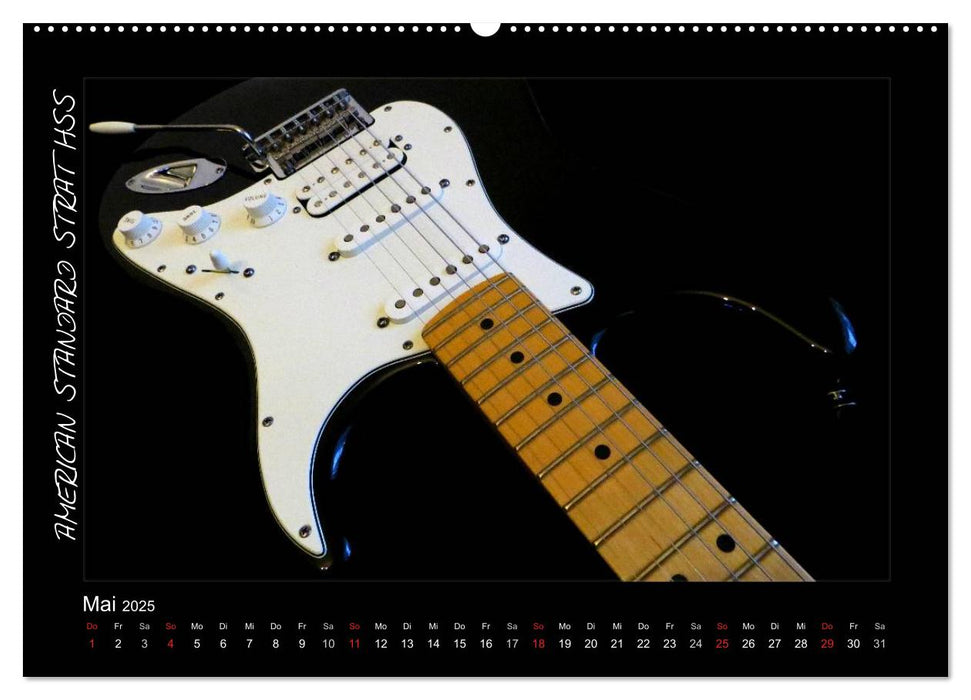 ROCKGITARREN in Szene gesetzt (CALVENDO Premium Wandkalender 2025)