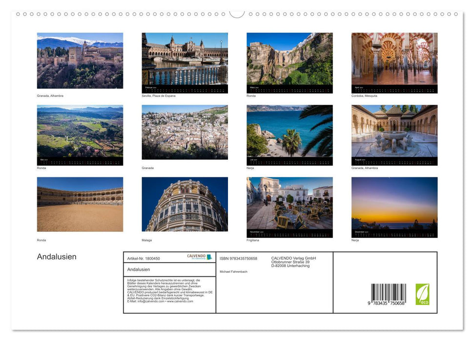 Andalusien (CALVENDO Premium Wandkalender 2025)