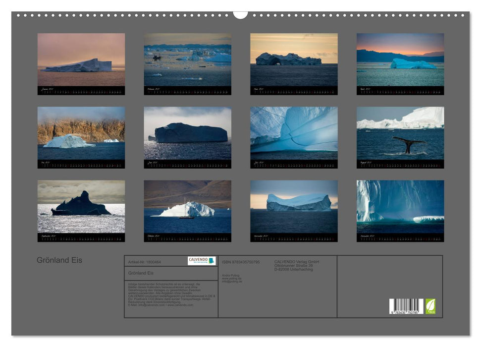 Grönland Eis (CALVENDO Wandkalender 2025)