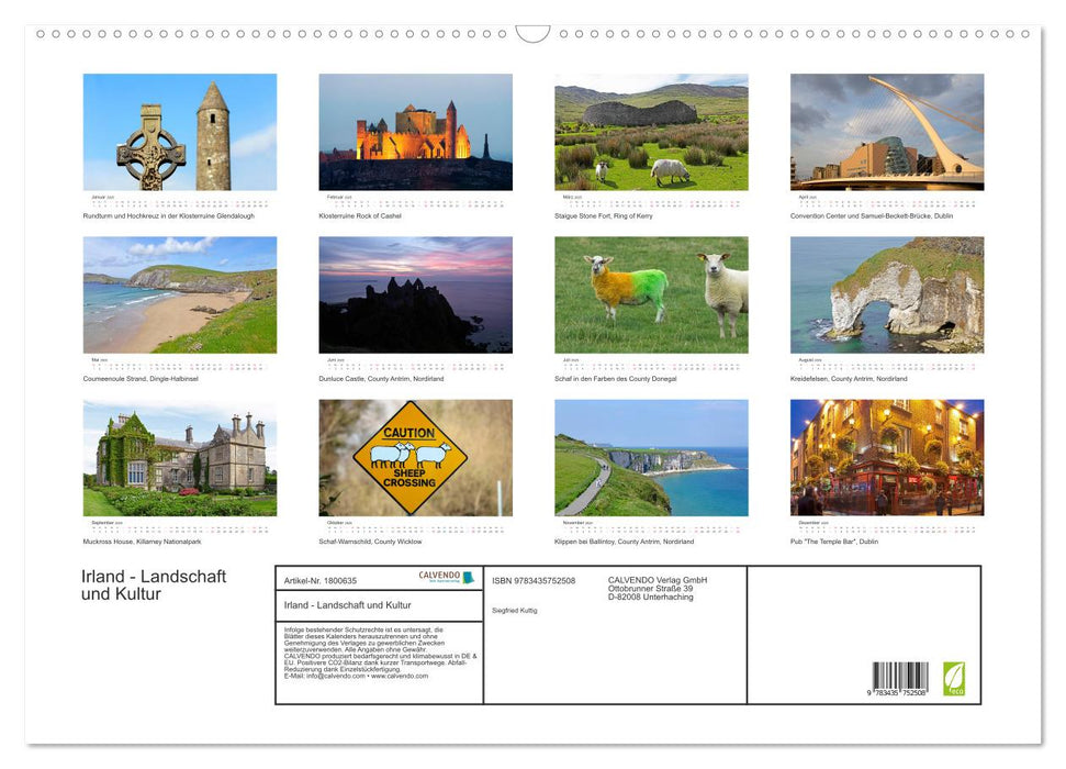 Irland - Landschaft und Kultur (CALVENDO Wandkalender 2025)