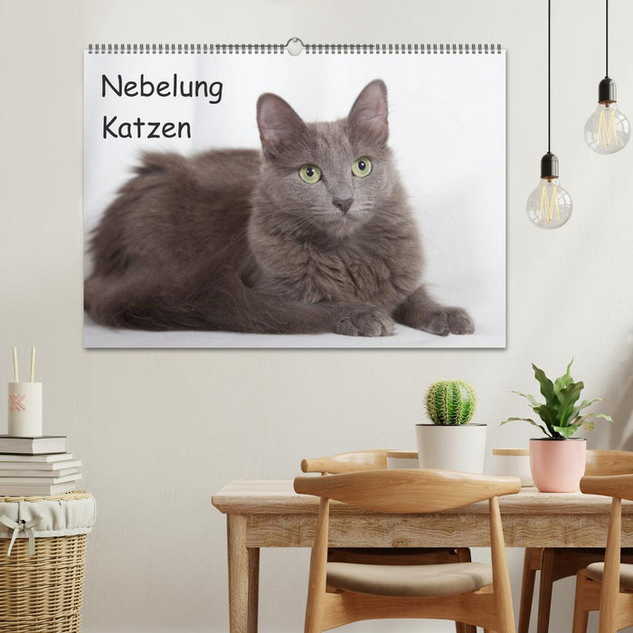 Nebelung Katzen (CALVENDO Wandkalender 2025)