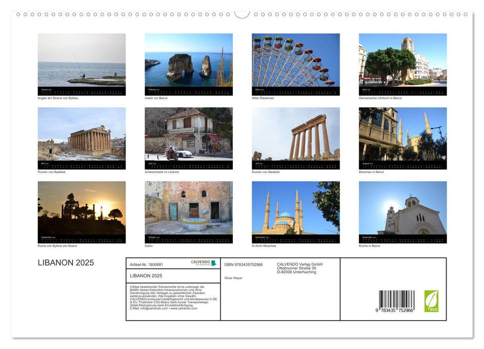 LIBANON 2025 (CALVENDO Premium Wandkalender 2025)