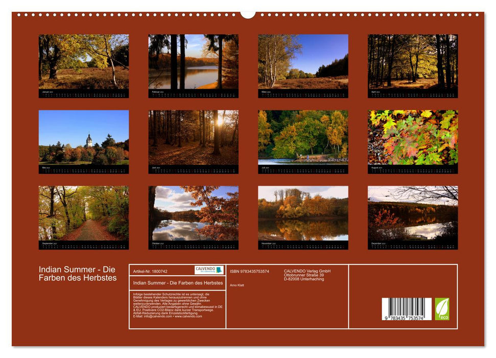 Indian Summer - Die Farben des Herbstes (CALVENDO Premium Wandkalender 2025)