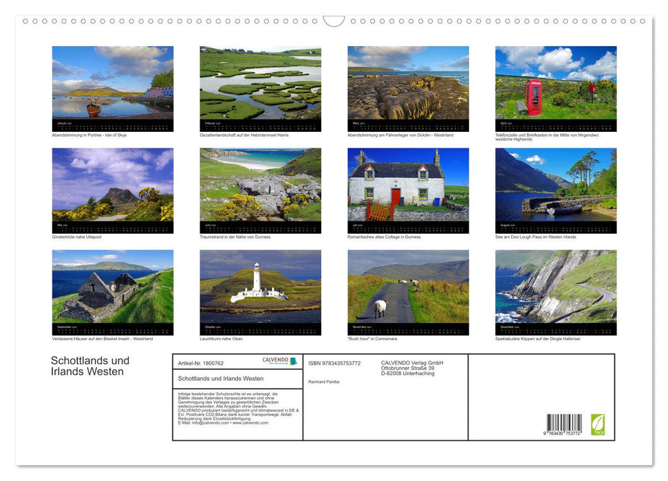 Schottlands und Irlands Westen (CALVENDO Wandkalender 2025)