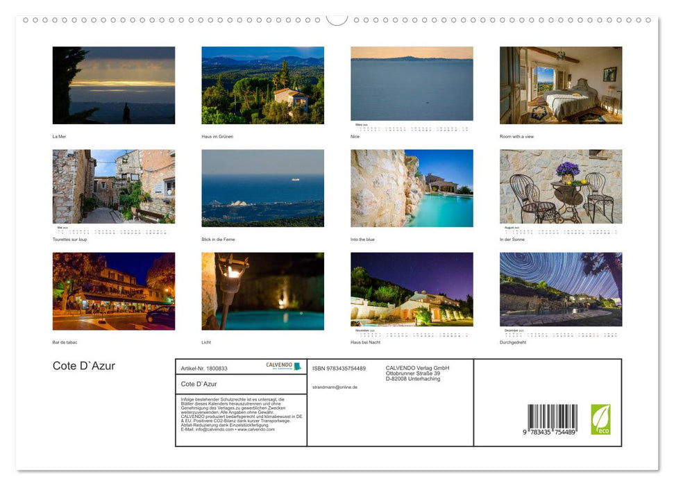 Cote D`Azur (CALVENDO Premium Wandkalender 2025)