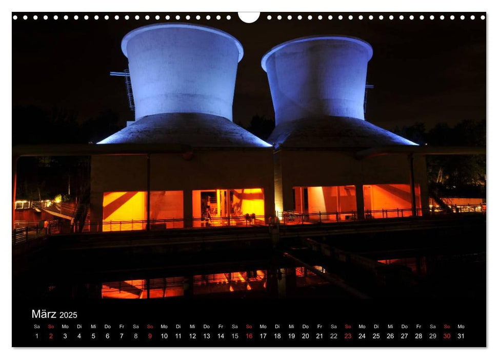 Impressionen Ruhrgebiet bei Nacht (CALVENDO Wandkalender 2025)