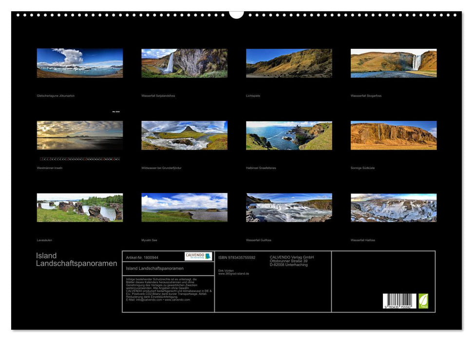 Island Landschaftspanoramen (CALVENDO Wandkalender 2025)