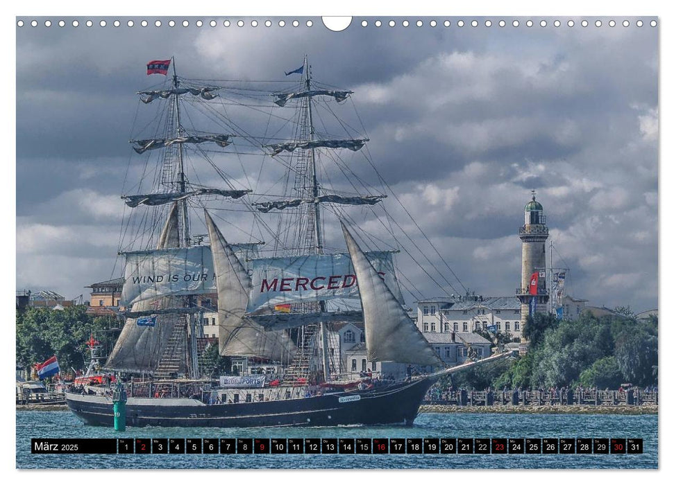 Segelschiffe vor Warnemünde (CALVENDO Wandkalender 2025)