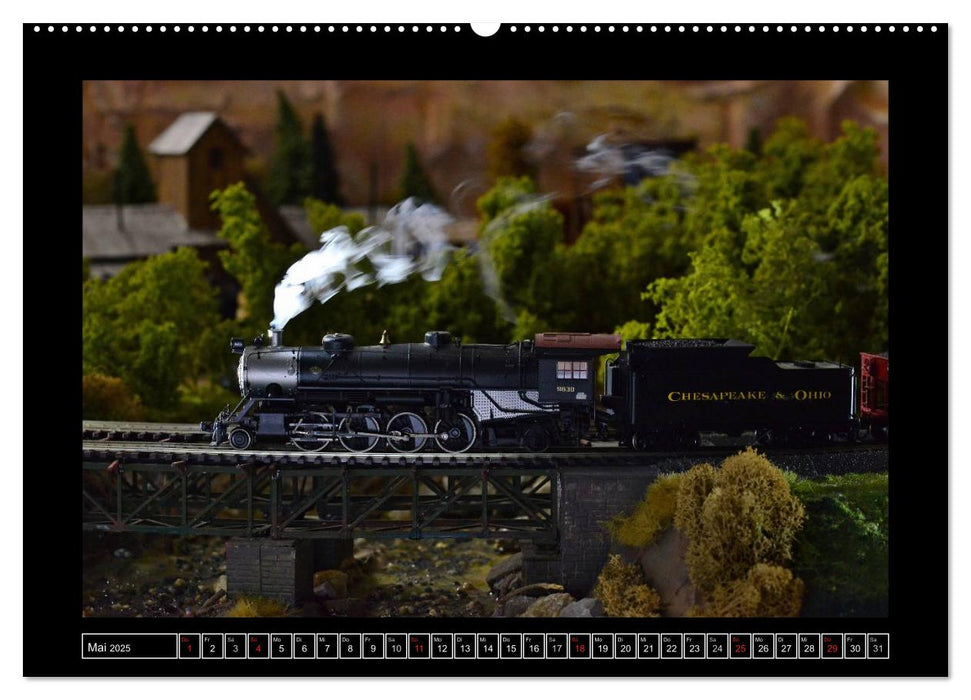 Amerikanische Modelleisenbahnen (CALVENDO Premium Wandkalender 2025)