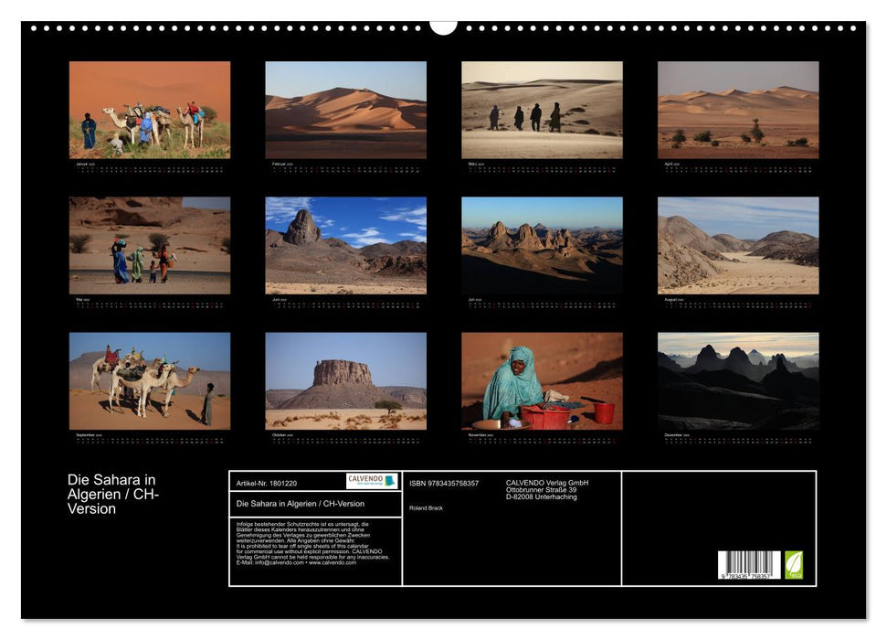 Die Sahara in Algerien / CH-Version (CALVENDO Wandkalender 2025)