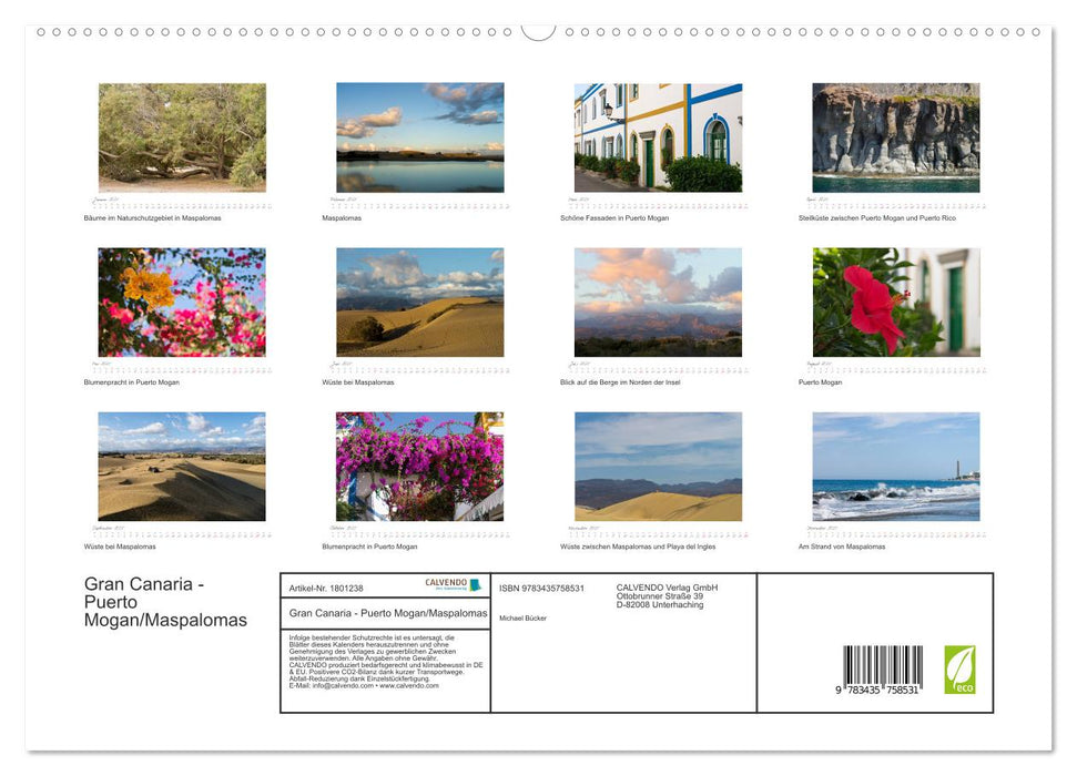 Gran Canaria - Puerto Mogan/Maspalomas (CALVENDO Premium Wandkalender 2025)