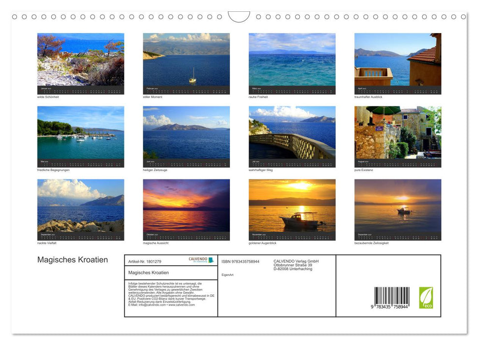 Magisches Kroatien (CALVENDO Wandkalender 2025)