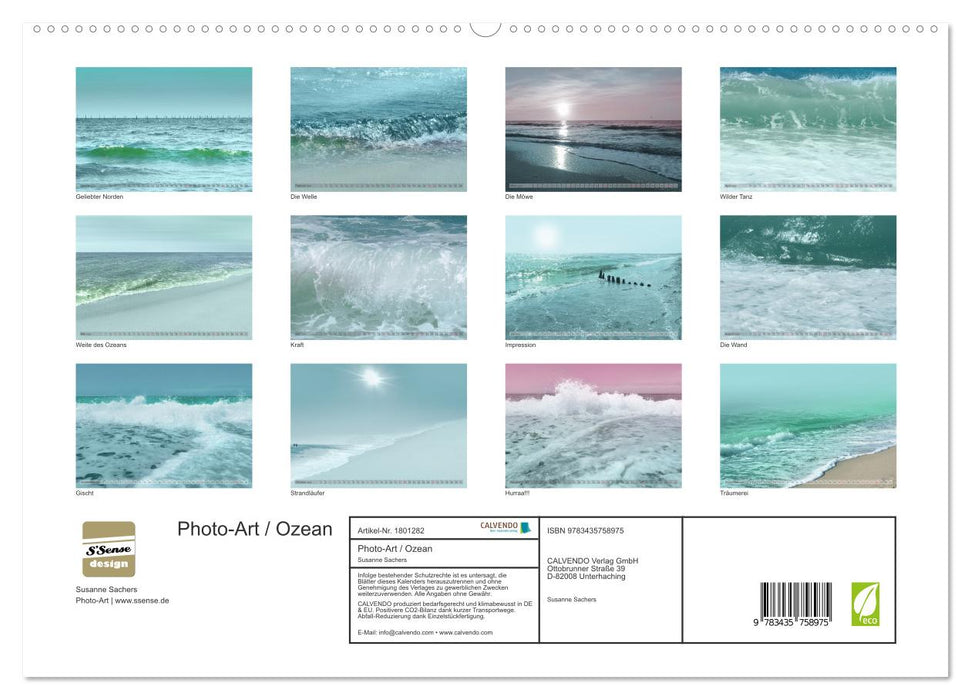 Photo-Art / Ozean (CALVENDO Premium Wandkalender 2025)