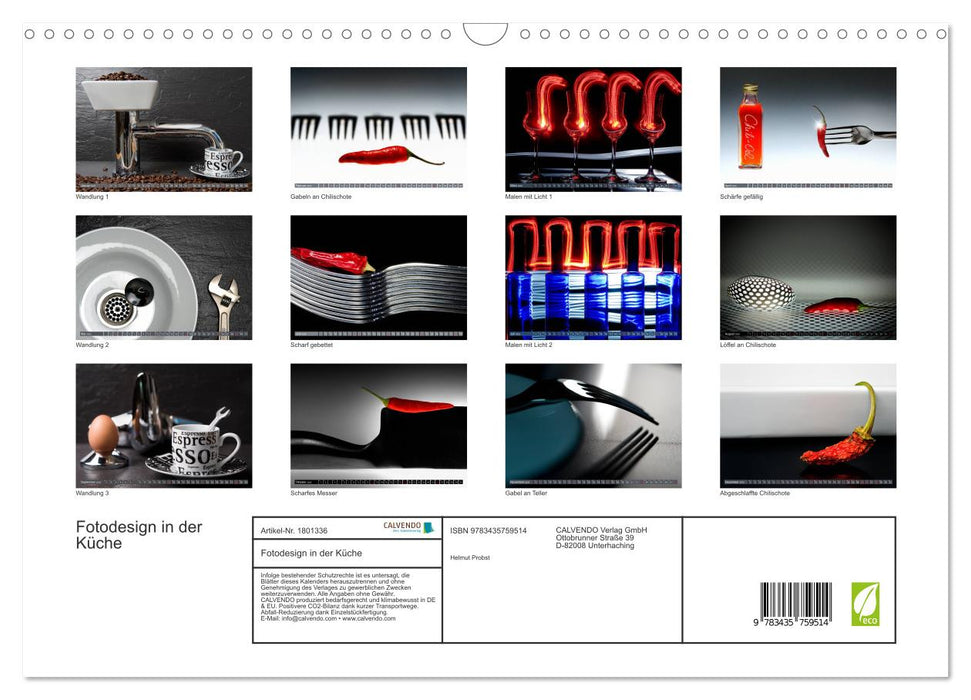 Fotodesign in der Küche (CALVENDO Wandkalender 2025)