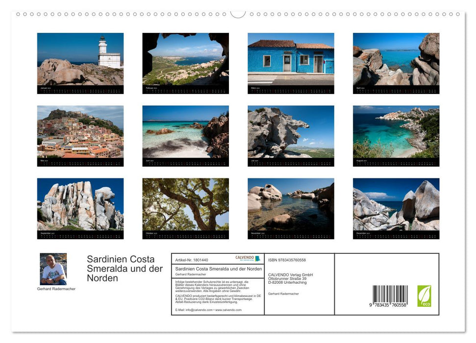 Sardinien Costa Smeralda und der Norden (CALVENDO Premium Wandkalender 2025)