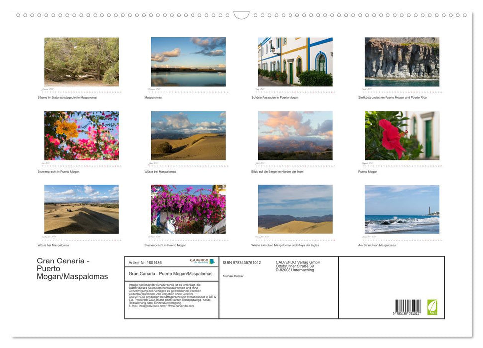 Gran Canaria - Puerto Mogan/Maspalomas (CALVENDO Wandkalender 2025)