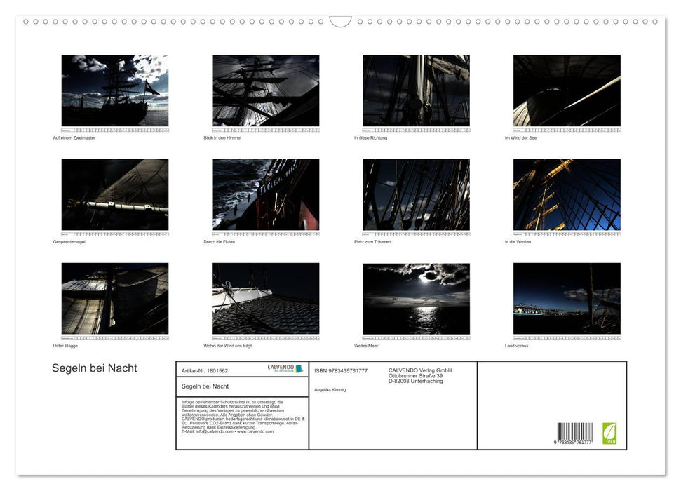 Segeln bei Nacht (CALVENDO Wandkalender 2025)
