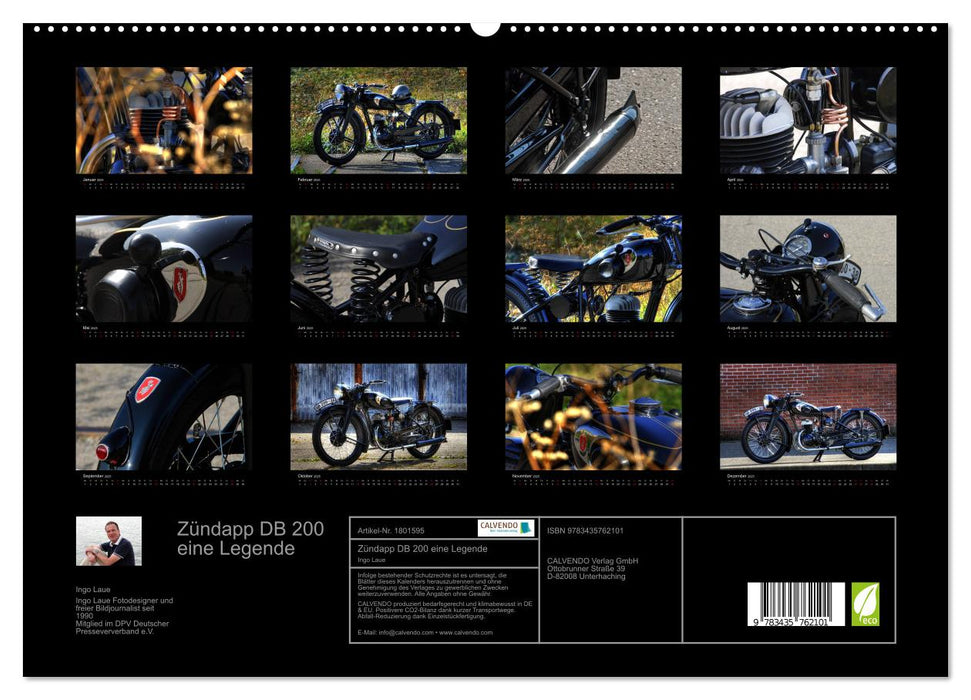 Zündapp DB 200 eine Legende (CALVENDO Premium Wandkalender 2025)