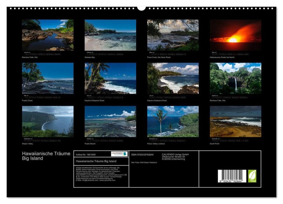 Hawaiianische Träume Big Island (CALVENDO Premium Wandkalender 2025)