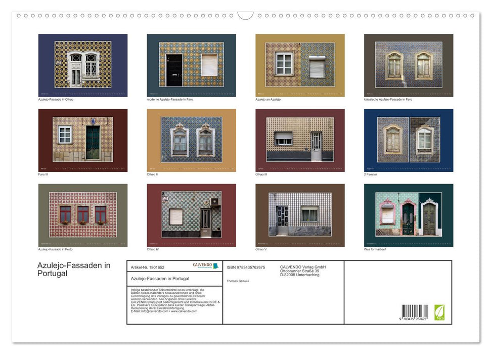 Azulejo-Fassaden in Portugal (CALVENDO Wandkalender 2025)