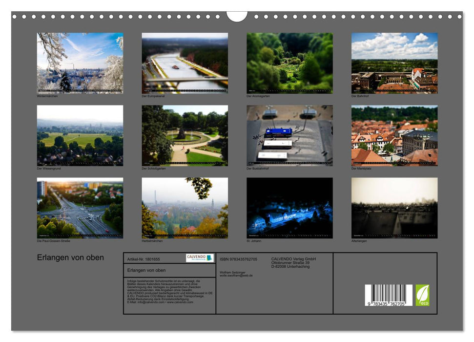 Erlangen von oben (CALVENDO Wandkalender 2025)