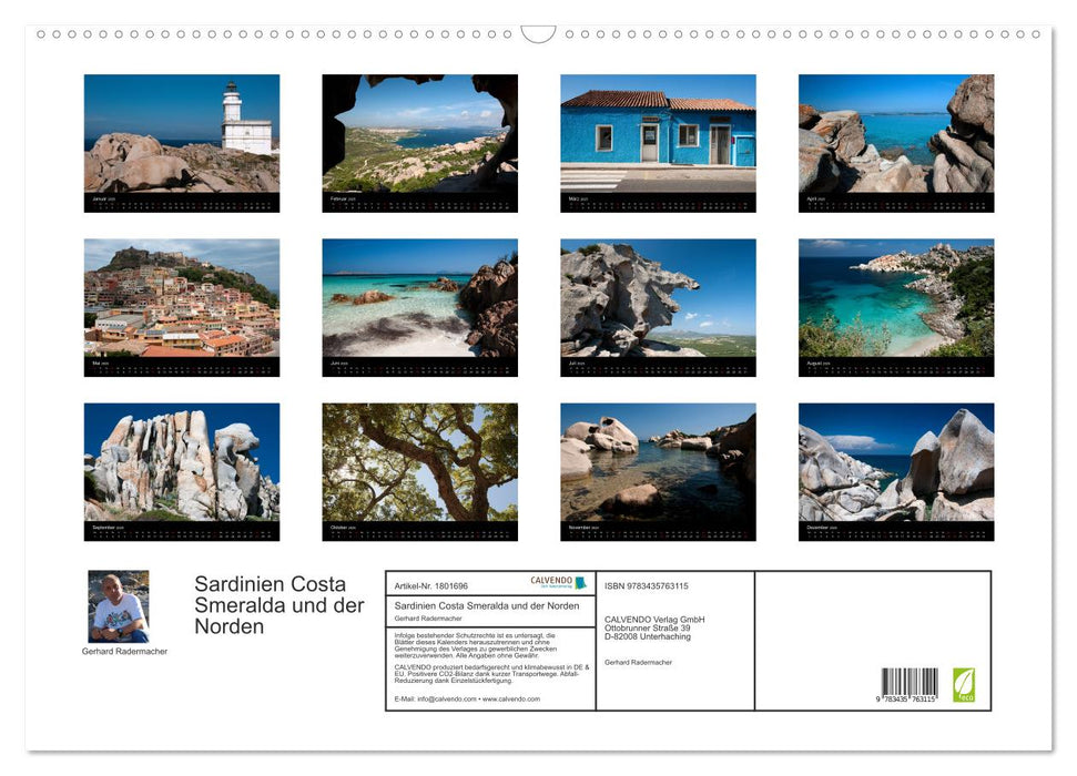 Sardinien Costa Smeralda und der Norden (CALVENDO Wandkalender 2025)