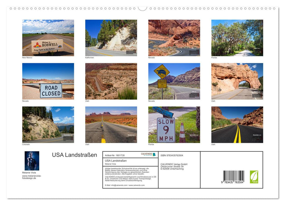 USA Landstraßen (CALVENDO Premium Wandkalender 2025)