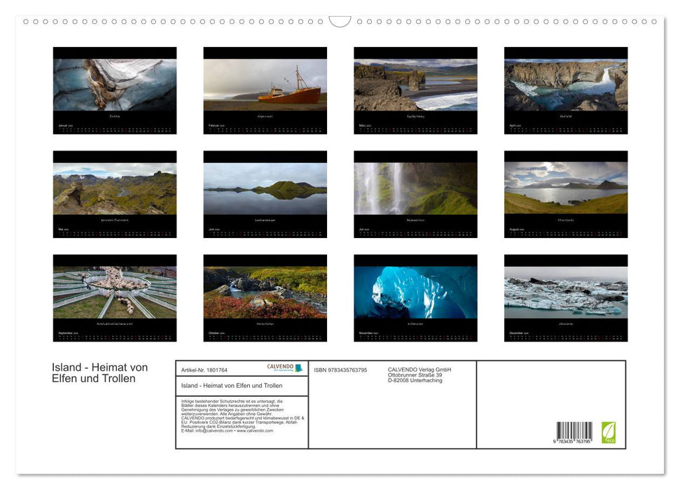 Island - Heimat von Elfen und Trollen (CALVENDO Wandkalender 2025)