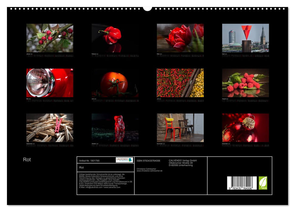 Rot (CALVENDO Premium Wandkalender 2025)