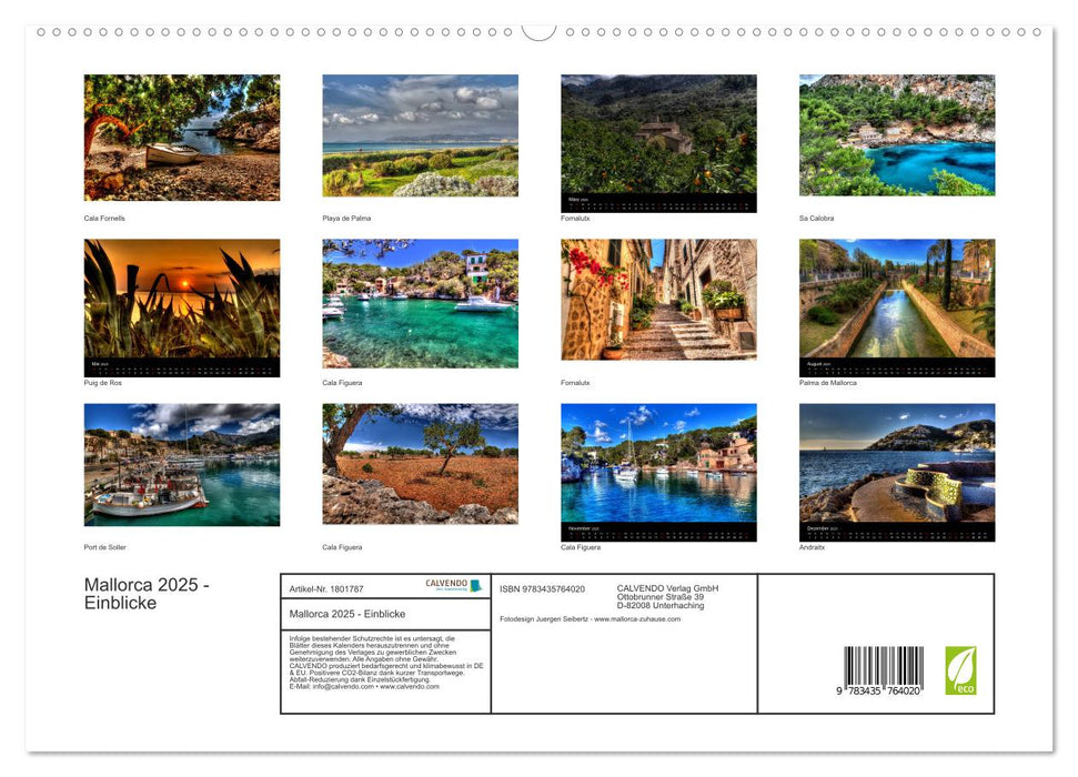 Mallorca 2025 - Einblicke (CALVENDO Premium Wandkalender 2025)