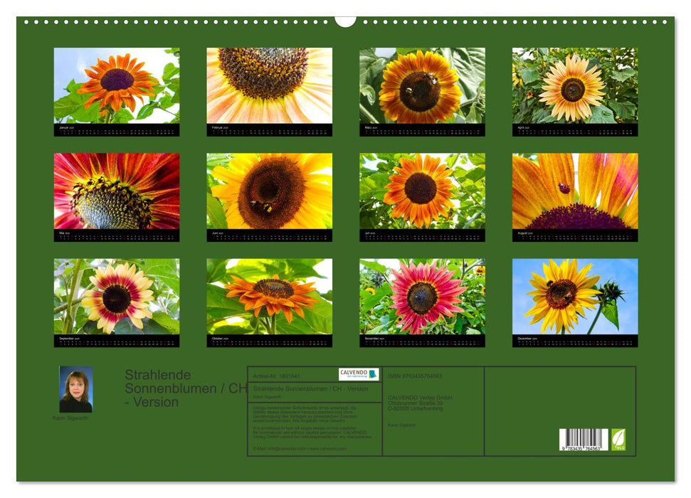 Strahlende Sonnenblumen / CH - Version (CALVENDO Wandkalender 2025)