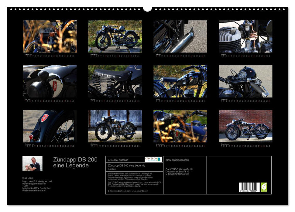 Zündapp DB 200 eine Legende (CALVENDO Wandkalender 2025)