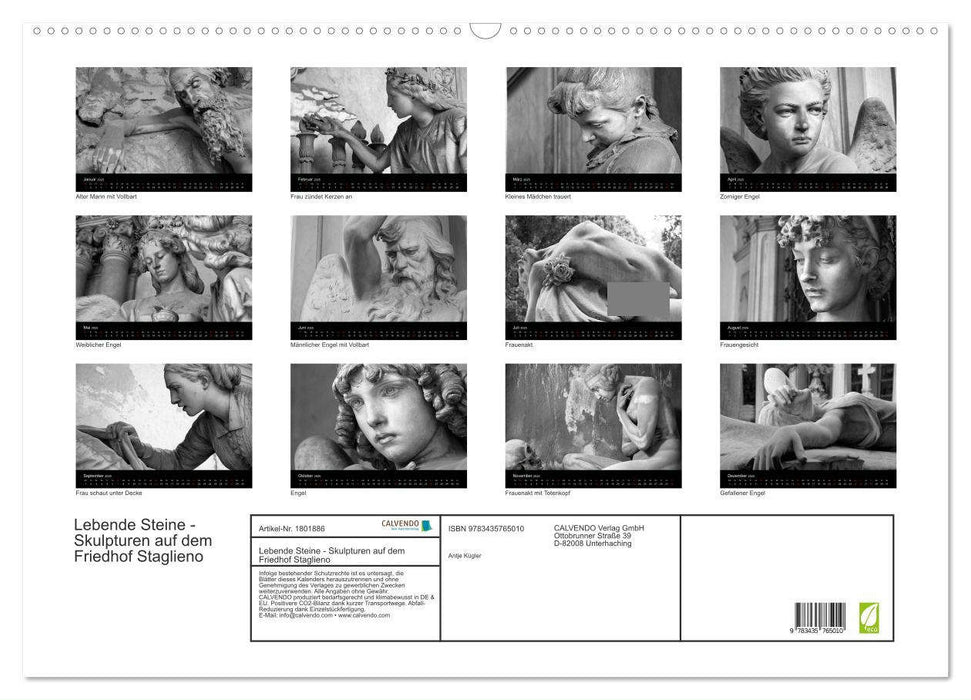 Lebende Steine - Skulpturen auf dem Friedhof Staglieno (CALVENDO Wandkalender 2025)