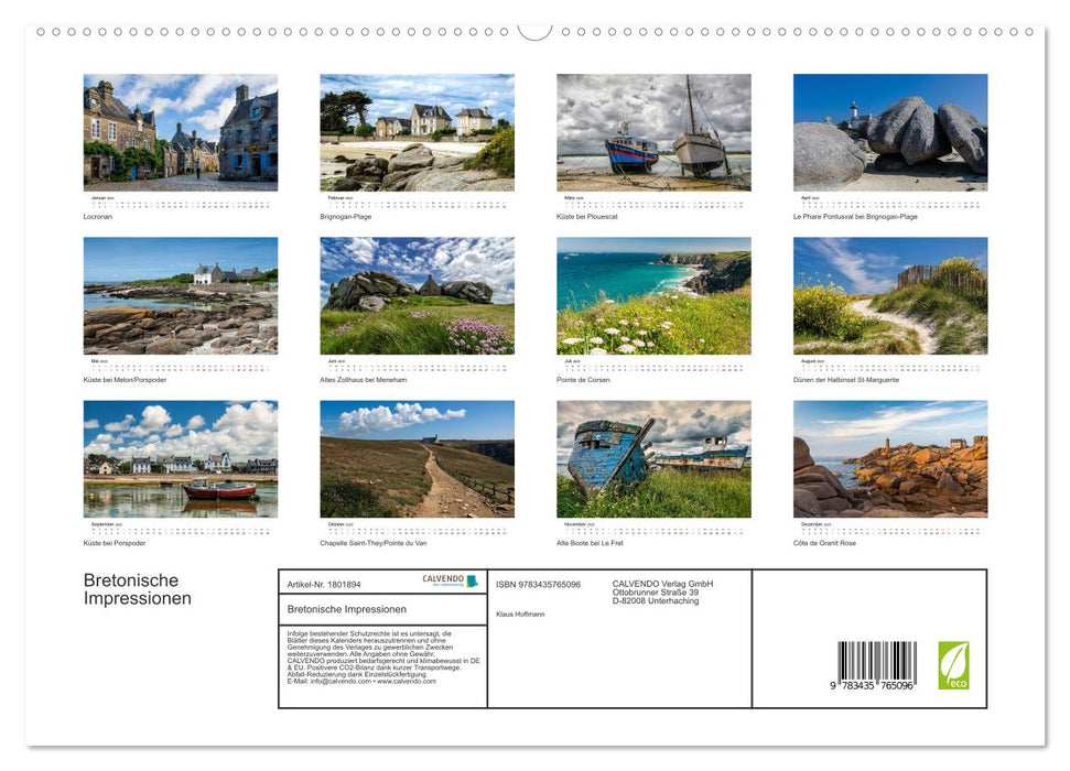 Bretonische Impressionen (CALVENDO Premium Wandkalender 2025)