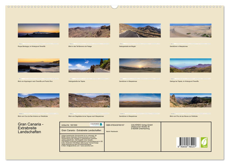Gran Canaria - Extrabreite Landschaften (CALVENDO Premium Wandkalender 2025)