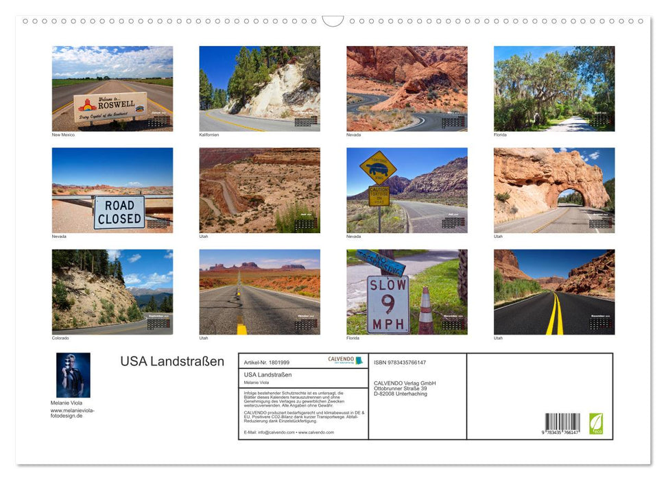 USA Landstraßen (CALVENDO Wandkalender 2025)