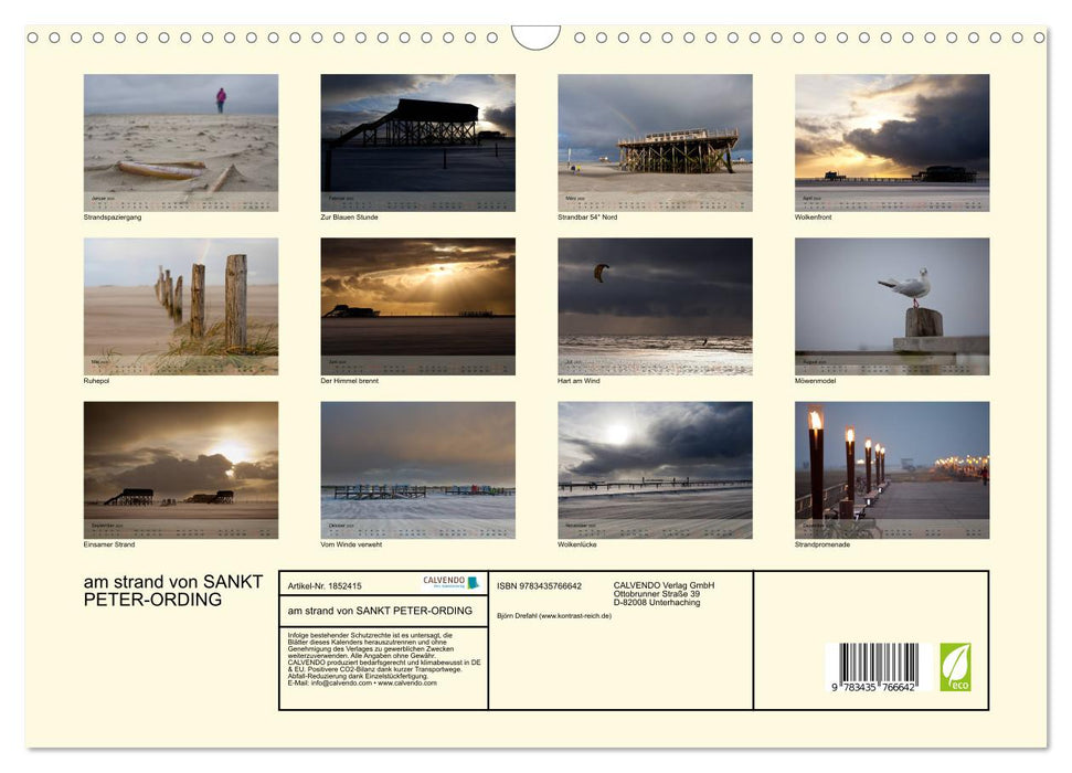 am strand von SANKT PETER-ORDING (CALVENDO Wandkalender 2025)