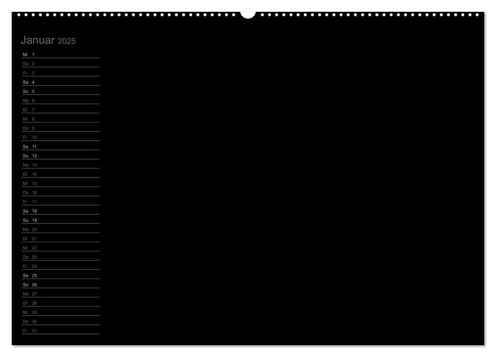 Bastel-Geburtstagskalender schwarz / Geburtstagskalender (CALVENDO Wandkalender 2025)