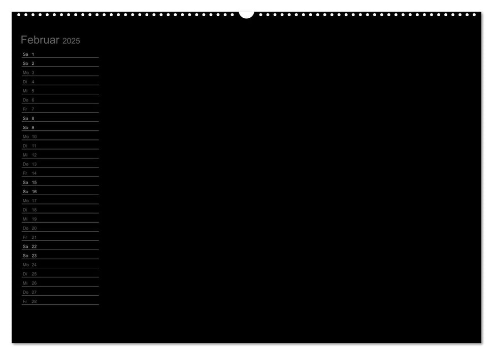 Bastel-Geburtstagskalender schwarz / Geburtstagskalender (CALVENDO Wandkalender 2025)