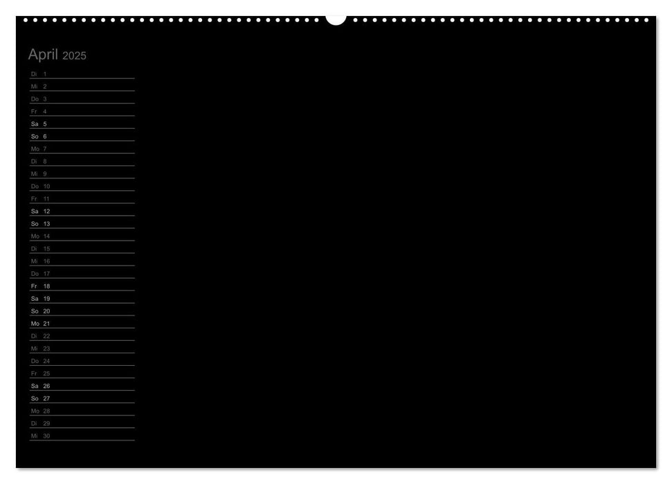 Bastel-Geburtstagskalender schwarz / Geburtstagskalender (CALVENDO Wandkalender 2025)